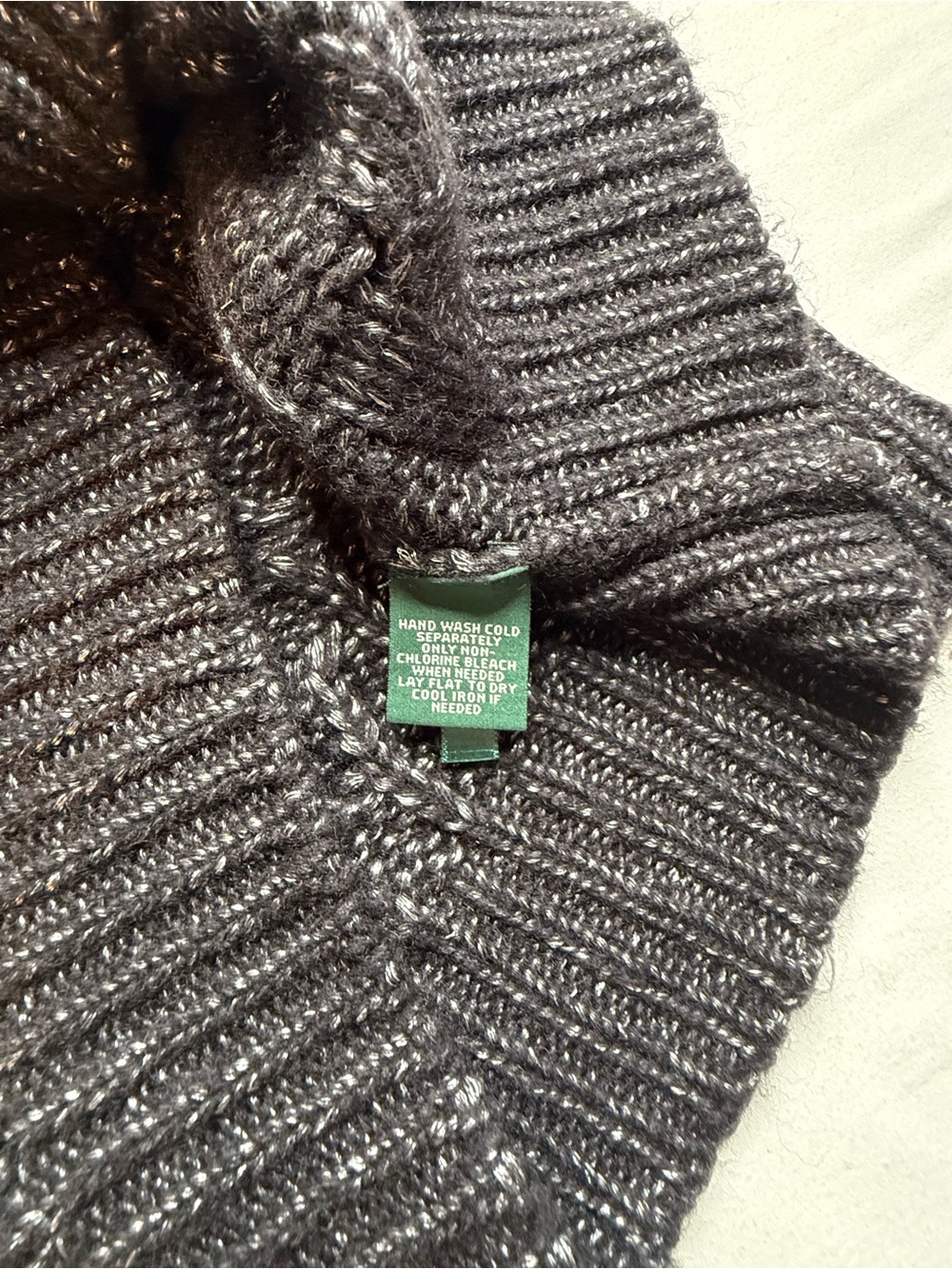 Ralph Lauren Charcoal Cable Knit Cowl Sweater - Picture 7 of 7